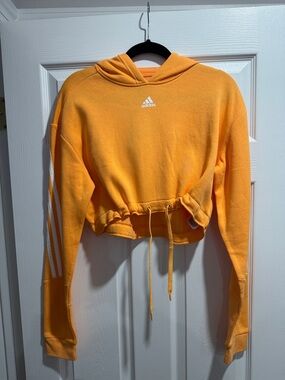 adidas Cropped Hoodie in Vibrant orange medium